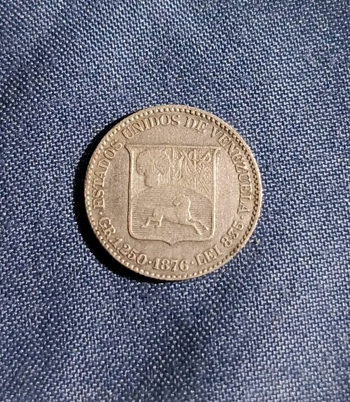 Moneda venezolana año 1876