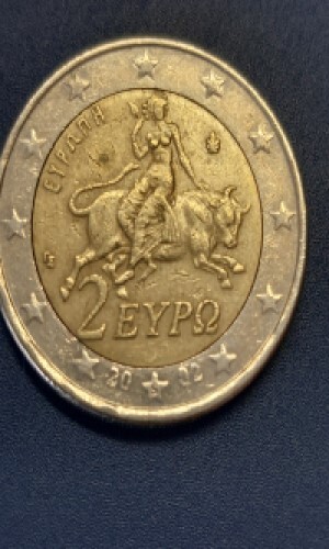 2 euros Griega fabricada en Finlandia