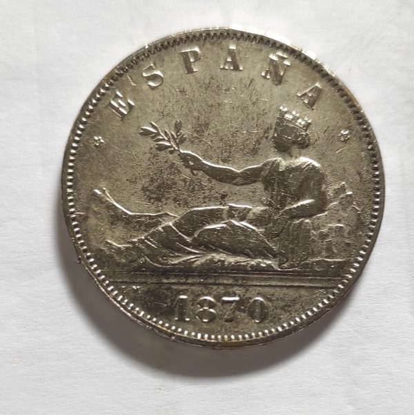 Moneda 5 pesetas 1870