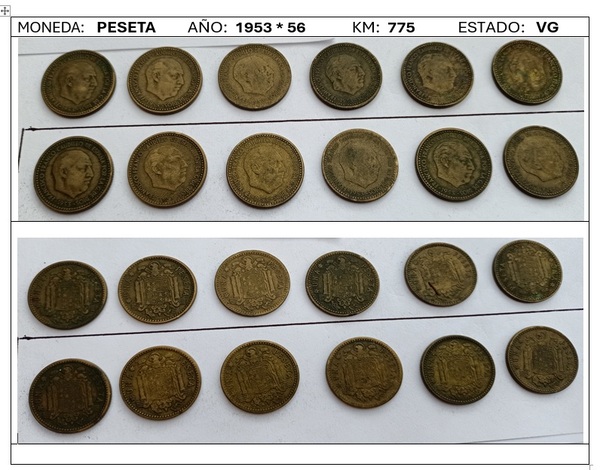 Peseta Franco 1953 * 56 KM 775  -VG-      (12)