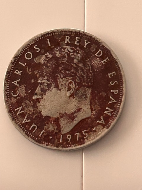 Moneda 5 pesetas del 1975 con Estrella.