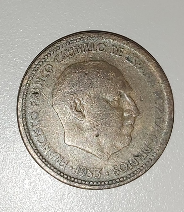 moneda 2,50 pesetas año 1953