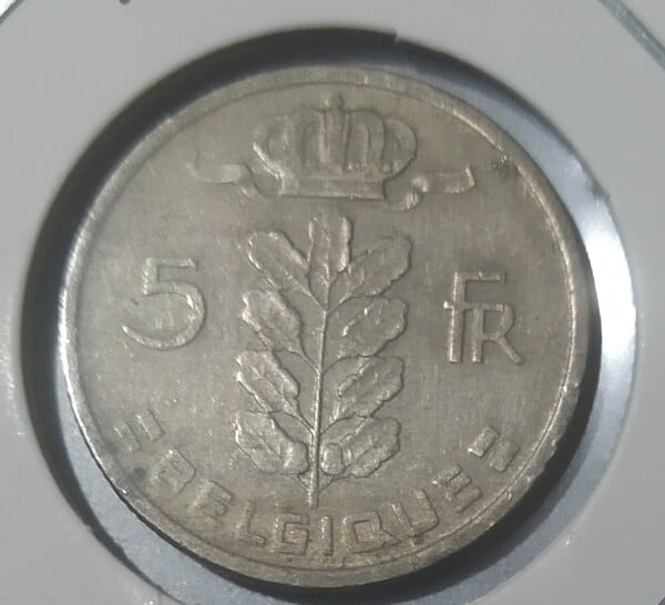 MONEDA BELGICA 5 FRANCOS 1970