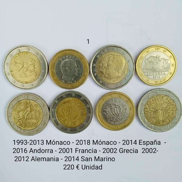 Monedas especiales venta por unidades