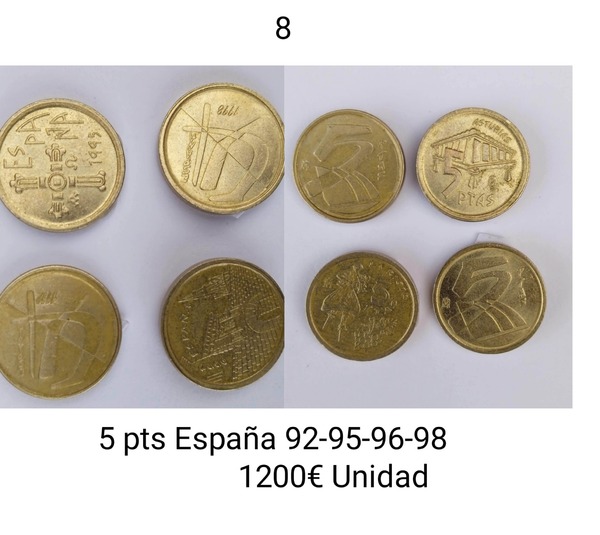 Monedas varias se venden por unidades