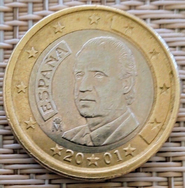 Moneda 1€ España Juan Carlos I 2001