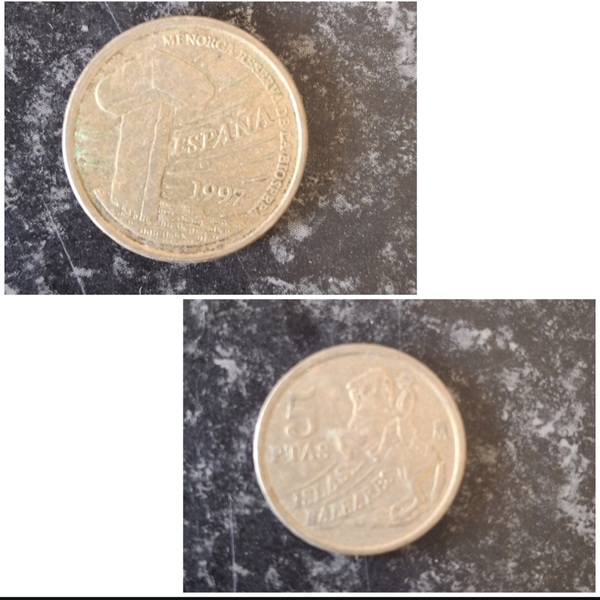 Moneda 5 pesetas del 1997.