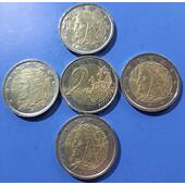 #Vendo lote 4 monedas de 2 € de toda la colección de esta moneda de 2 € en Italia de 1999 al 2002.