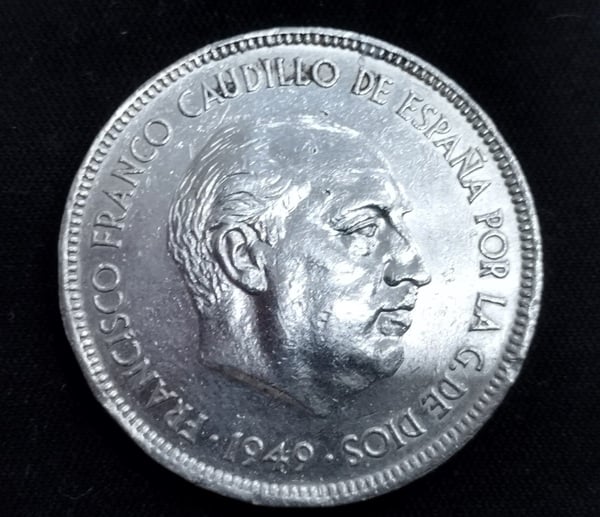 MONEDA DE 5 PESETAS 1949 E-49 ESTADO ESPAÑOL