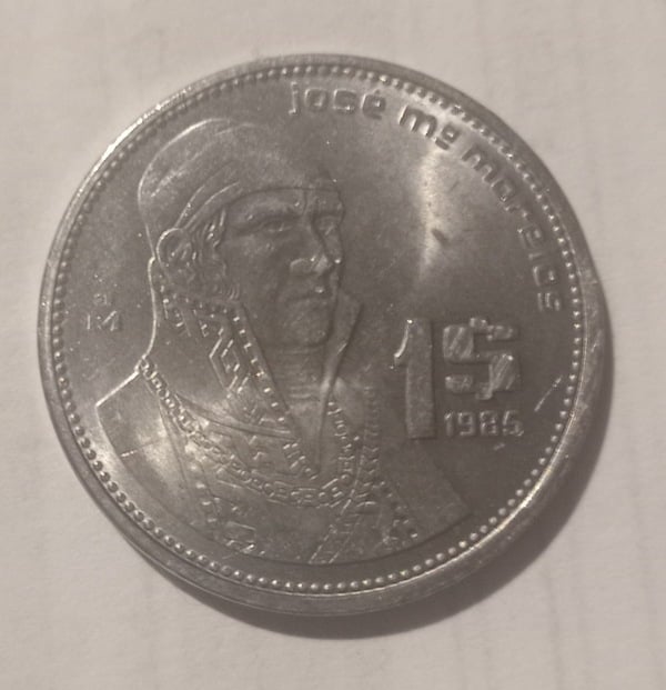 Moneda de Un Peso Morelos 1985