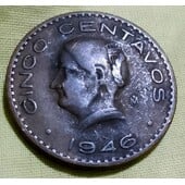 Cinco centavos de México del año 1946.