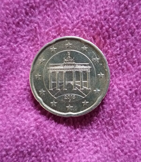 20 euro cent Alemania año 2018 ceca J