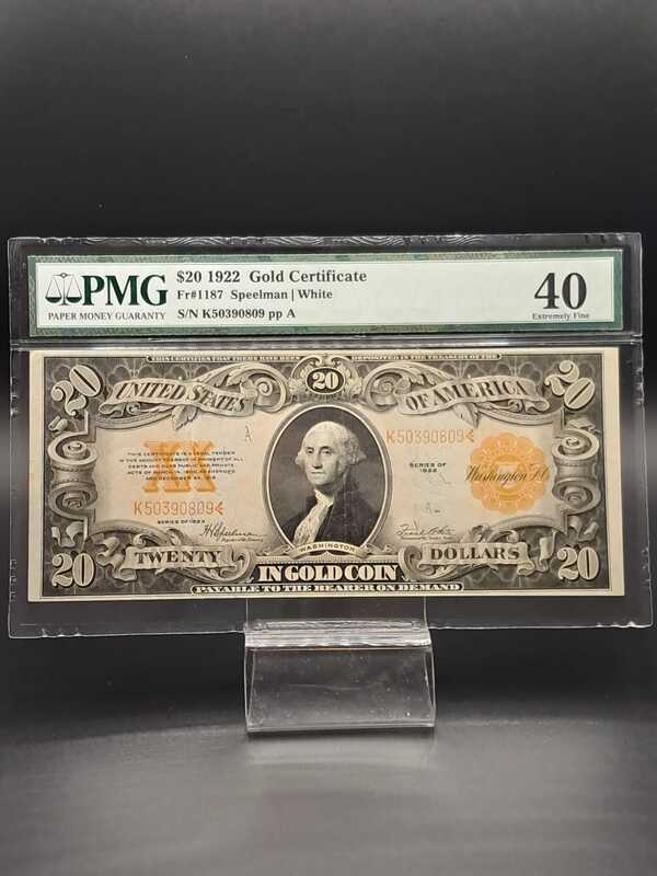20 Dollars Gold Certificate 1922