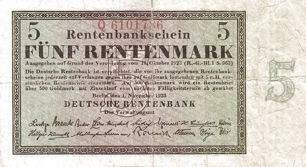 5 Rentenmark Rentenbank