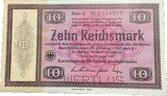 10 Reichsmark Konversionskasse