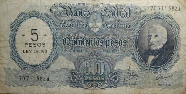 5 Pesos (Überdruckt auf 500 Pesos)