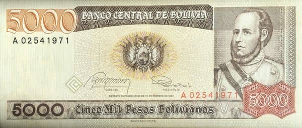 5000 Pesos Bolivianos