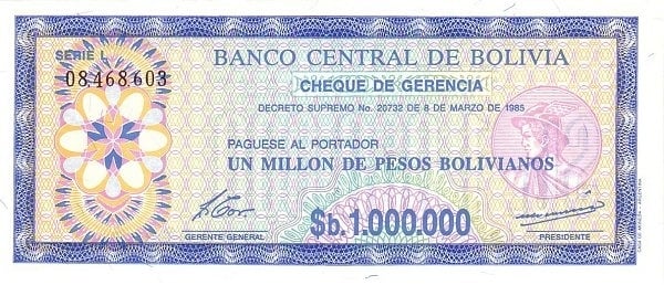 1000000 bolivianische Pesos