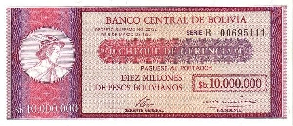 10000000 bolivianische pesos