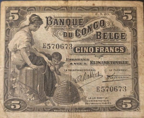 5 Francs Elizabethville