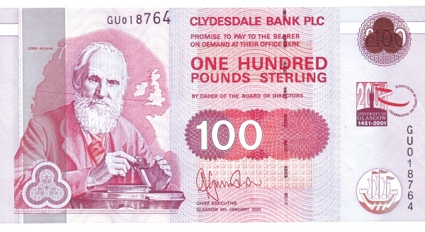 100 Pfund (550. Jahrestag der Universität Glasgow 1451-2001)