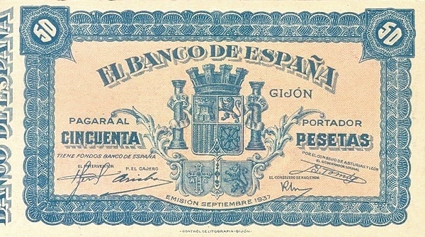 50 Peseten Gijón