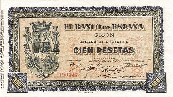 100 Peseten Gijón