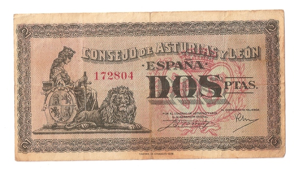 2 Pesetas Consejo de Asturias y León