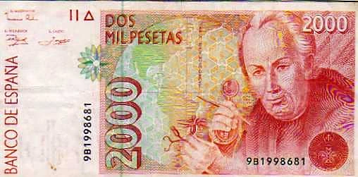 2000 Pesetas (José Celestino Mutis)