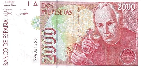 2000 Pesetas (José Celestino Mutis)