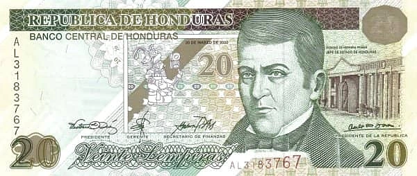 20 Lempiras (50. Jahrestag der Zentralbank)