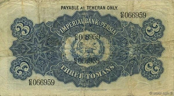 3 Tomans Nasr-ed-Din shah