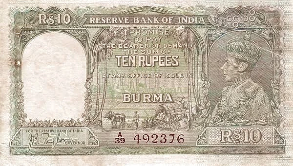 10 Rupien (Indische Regierung)