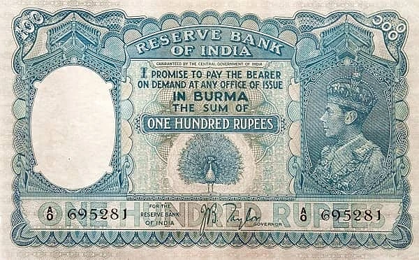 100 Rupien (Indische Regierung)
