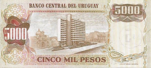 5 Nuevos Pesos overprinted on 5000 Pesos