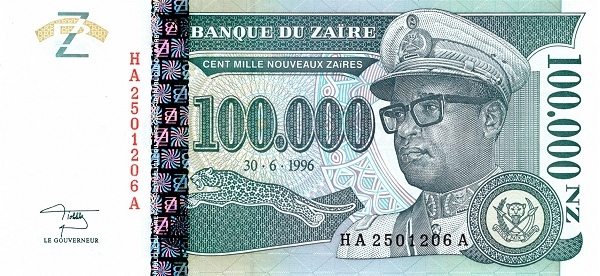 100000 neue Zaïres