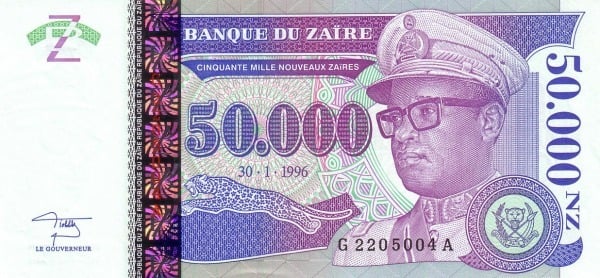 50000 neue Zaïres