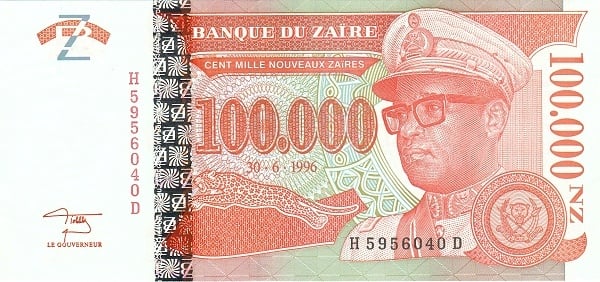 100000 neue Zaïres