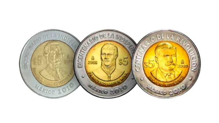 Wertvolle mexikanische 5-Peso-Münzen
