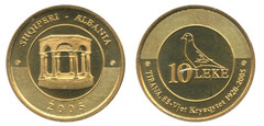 10 lekë  (85 aniversario de Tirana como capital de Albania)