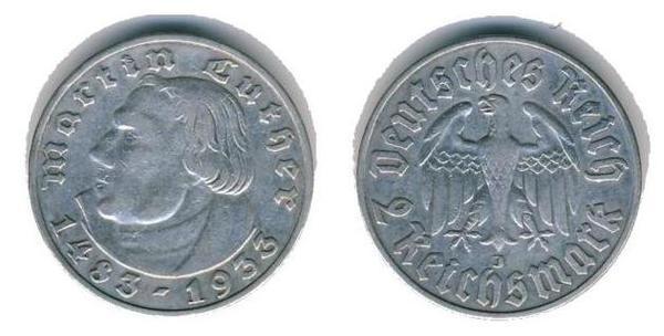 2 reichsmark (450. Jahrestag von Martin Luther)