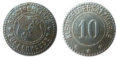 10 pfennig  (Stadt Zuffenhausen-Länder Württemberg)