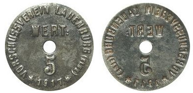 5 pfennig (Stadt Lauenburg an der Elbe - Preußische Provinz Schleswig-Holstein)