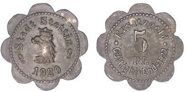 5 pfennig (Stadt Stettin - Pommern - Preußische Provinz Pommern)