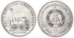 5 mark (150 Aniversario de la Primera Locomotora Alemana de Sajonia)