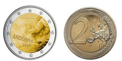 2 Euro (100 Jahre Skisport in Andorra)