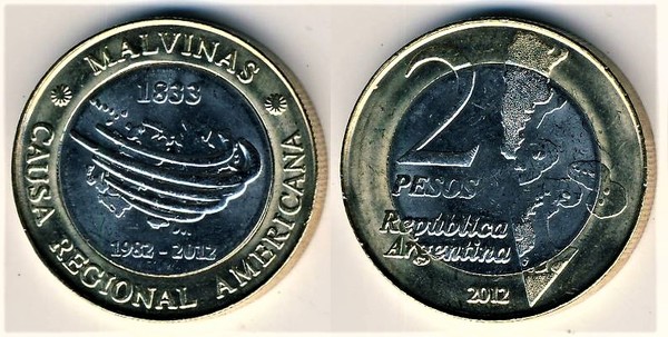 2 pesos (30. Jahrestag der Rückeroberung der Malvinas-Inseln)