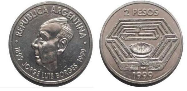 2 pesos (Hundertjahrfeier der Geburt von Jorge Luis Borges)