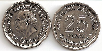 25 pesos (80. Jahrestag des Todes von Domingo Faustino Sarmiento)