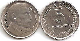 5 centavos (Jahr des Befreiers General San Martin)